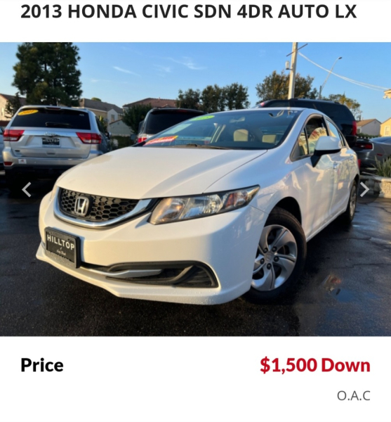 Honda Civic Sdn 2013 price $10,490