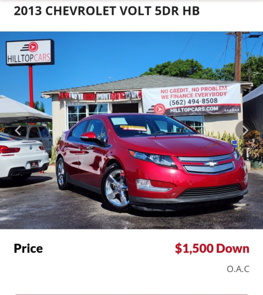 Chevrolet Volt 2013 price $1,500 Down